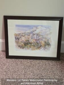 Monaco-Le-Palais-Watercolor-Painting-by-an-Unknown-Artist