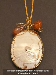Mother-of-Pearl-Pendant-Necklace-with-Carnelian-Accents-second-image