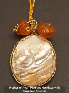 Mother-of-Pearl-Pendant-Necklace-with-Carnelian-Accents-third-image