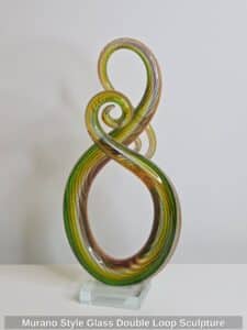 Murano-Style-Glass-Double-Loop-Sculpture