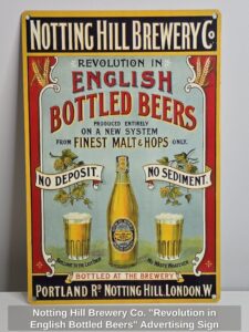 Notting-Hill-Brewery-Co.-Revolution-in-English-Bottled-Beers-Advertising-Sign