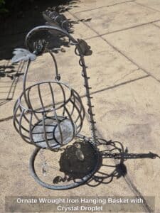 Ornate-Wrought-Iron-Hanging-Basket-with-Crystal-Droplet