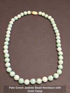 Pale-Green-Jadeite-Bead-Necklace-with-Gold-Clasp