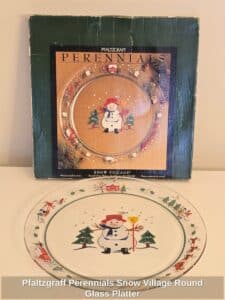 Pfaltzgraff-Perennials-Snow-Village-Round-Glass-Platter