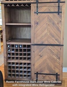 Rustic-Farmhouse-Barn-Door-Wine-Cabinet-with-Integrated-Wine-Refrigerator