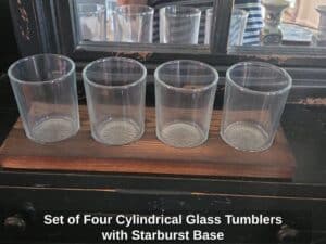 Set-of-Four-Cylindrical-Glass-Tumblers-with-Starburst-Base