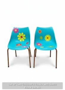 Set-of-Two-Childrens-Chairs-with-Retro-Floral-Decals