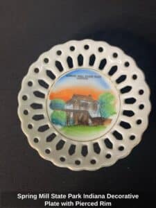 Spring-Mill-State-Park-Indiana-Decorative-Plate-with-Pierced-Rim