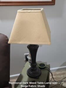 Traditional-Dark-Wood-Table-Lamp-with-Beige-Fabric-Shade