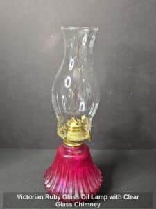 Victorian-Ruby-Glass-Oil-Lamp-with-Clear-Glass-Chimney