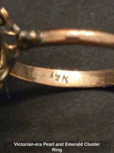 Victorian-era-Pearl-and-Emerald-Cluster-Ring-third-image