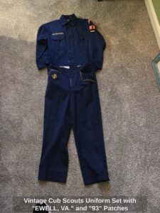 Vintage-Cub-Scouts-Uniform-Set-with-EWELL-VA.-and-Patches