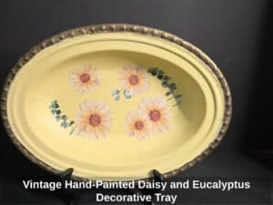 Vintage-Hand-Painted-Daisy-and-Eucalyptus-Decorative-Tray