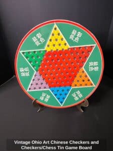 Vintage-Ohio-Art-Chinese-Checkers-and-Checkers-or-Chess-Tin-Game-Board