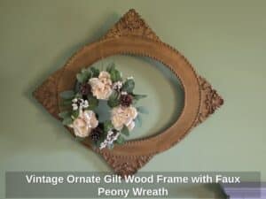 Vintage-Ornate-Gilt-Wood-Frame-with-Faux-Peony-Wreath