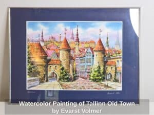 Watercolor-Painting-of-Tallinn-Old-Town-by-Evarst-Volmer
