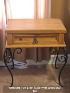 Wrought-Iron-Side-Table-with-Woodcraft-Top