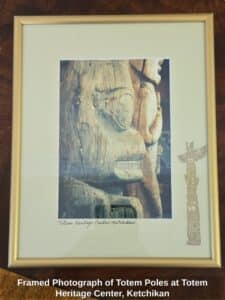 Framed-Photograph-of-Totem-Poles-at-Totem-Heritage-Center-Ketchikan