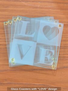 Glass-Coasters-with-LOVE-design