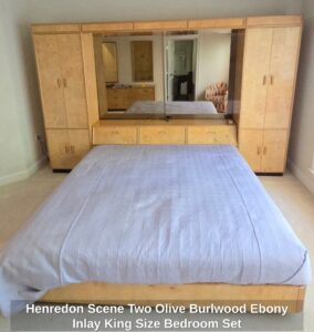 Henredon-Scene-Two-Olive-Burlwood-Ebony-Inlay-King-Size-Bedroom-Set