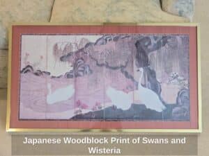 Japanese-Woodblock-Print-of-Swans-and-Wisteria