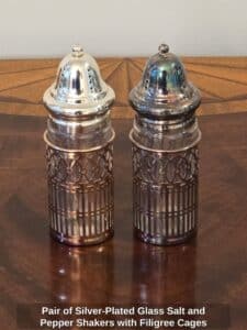 Pair-of-Silver-Plated-Glass-Salt-and-Pepper-Shakers-with-Filigree-Cages-Copy
