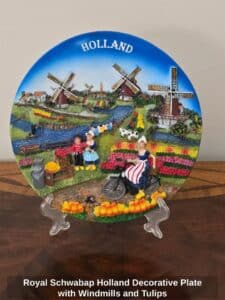 Royal-Schwabap-Holland-Decorative-Plate-with-Windmills-and-Tulips-Copy