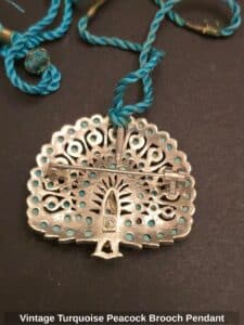 Vintage-Turquoise-Peacock-Brooch-Pendant-second-image