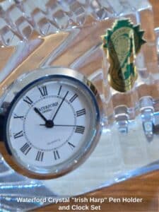 Waterford-Crystal-Irish-Harp-Pen-Holder-and-Clock-Set-second-image