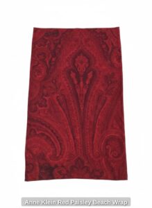 Anne-Klein-Red-Paisley-Beach-Wrap
