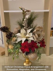 Artificial-Christmas-Floral-Arrangement-with-Poinsettias-Magnolias-and-Ornaments