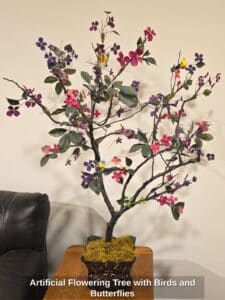 Artificial-Flowering-Tree-with-Birds-and-Butterflies