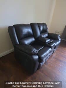 Black-Faux-Leather-Reclining-Loveseat-with-Center-Console-and-Cup-Holders