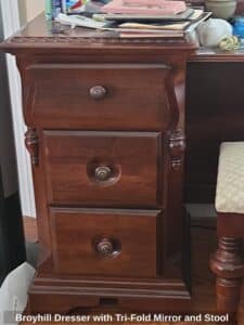Broyhill-Dresser-with-Tri-Fold-Mirror-and-Stool-third-image