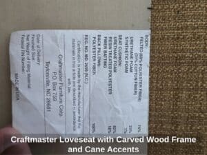 Craftmaster-Loveseat-with-Carved-Wood-Frame-and-Cane-Accents-third-image