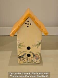 Decorative-Ceramic-Birdhouse-with-Transferware-Floral-and-Bird-Motif