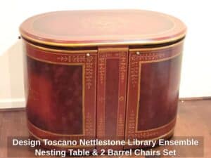 Design-Toscano-Nettlestone-Library-Ensemble-Nesting-Table-Barrel-Chairs-Set