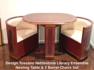 Design-Toscano-Nettlestone-Library-Ensemble-Nesting-Table-Barrel-Chairs-Set-second-image