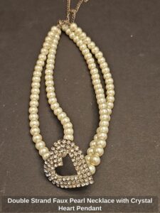 Double-Strand-Faux-Pearl-Necklace-with-Crystal-Heart-Pendant