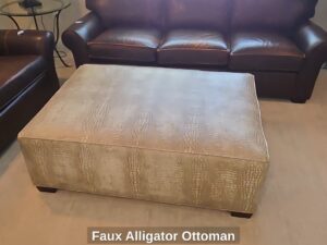 Faux-Alligator-Ottoman