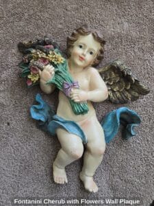 Fontanini-Cherub-with-Flowers-Wall-Plaque