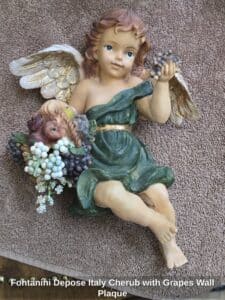 Fontanini-Depose-Italy-Cherub-with-Grapes-Wall-Plaque
