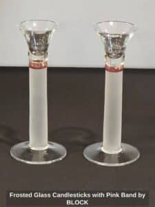 Frosted-Glass-Candlesticks-with-Pink-Band-by-BLOCK