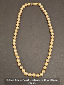 Gilded-Silver-Pearl-Necklace-with-Art-Deco-Clasp
