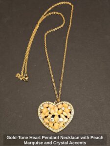 Gold-Tone-Heart-Pendant-Necklace-with-Peach-Marquise-and-Crystal-Accents