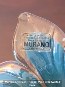 Murano-Art-Glass-Trumpet-Vase-with-Twisted-Base-second-image