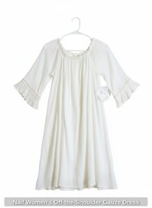 Naif-Womens-Off-the-Shoulder-Gauze-Dress