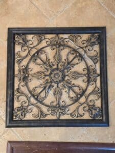 Ornate-Metal-Wall-Panel-with-Scrollwork-and-Fleur-de-Lis-Accents