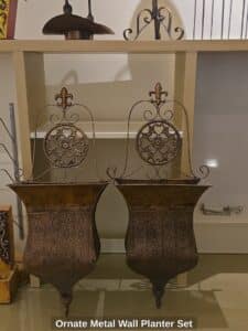 Ornate-Metal-Wall-Planter-Set-second-image