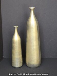 Pair-of-Gold-Aluminum-Bottle-Vases
